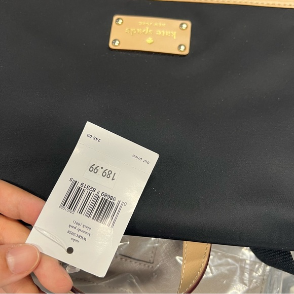 Kate Spade light weight nylon backpack NWT black Kennedy Park - Picture 8 of 8